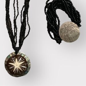Mother of Pearl real starfish & turtle boho seed bead necklace